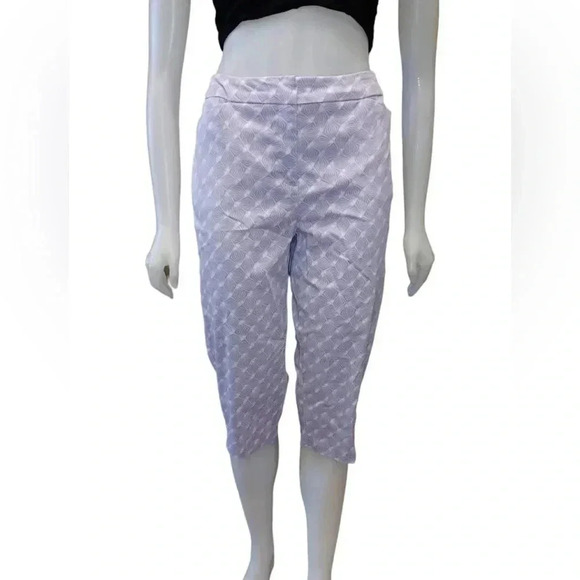 Tradition Capri Cotton Blend Lilac & White Size  10P - Picture 1 of 6